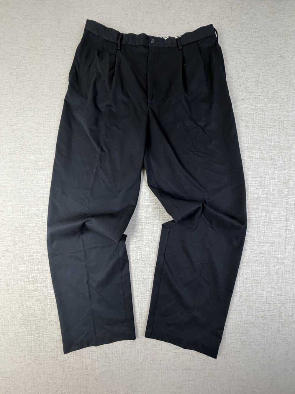 Daniel Cremieux Dress Pants Mens 38x32 Black Pleated Classic Fit Polyester